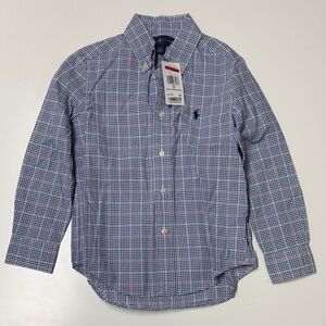 NWT Polo Ralph Lauren Boys Blue Plaid Button-Down Shirt